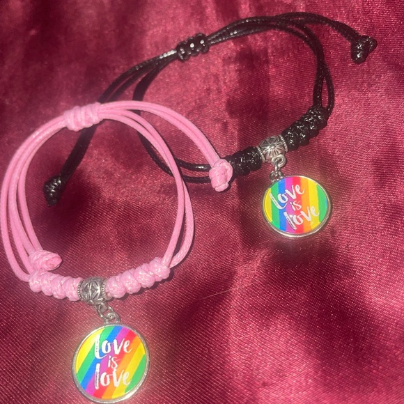 🌈Matching "Love is Love" Adjustable Bracelets🌈 - Picture 1 of 4
